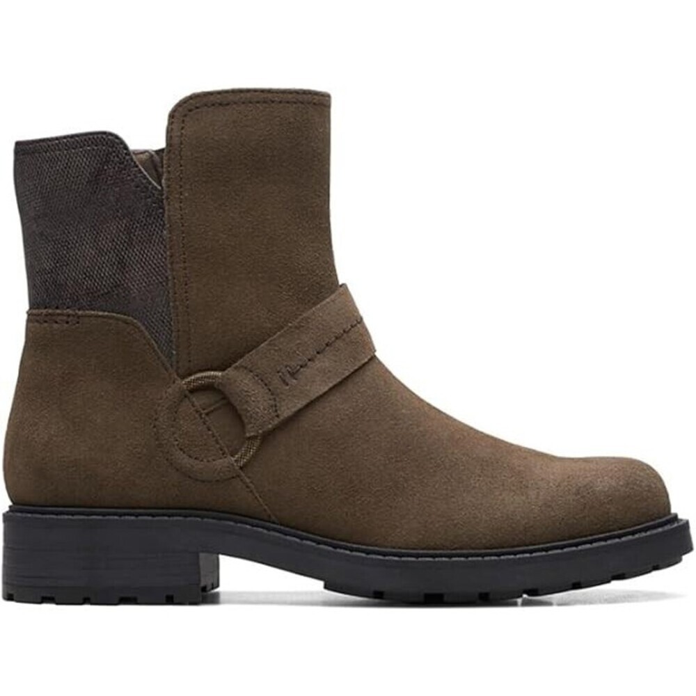 Clarks Opal Rose 26168396 Boots Women's US 7.5 Dark Olive Suede Ankle JOBB213 - Picture 8 of 14